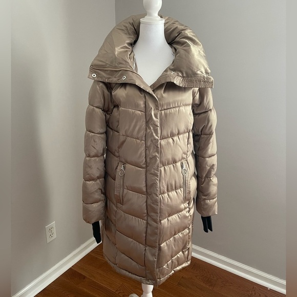 NWOT Steve Madden Long Puffer Coat Size Medium Copper Color - Picture 1 of 13